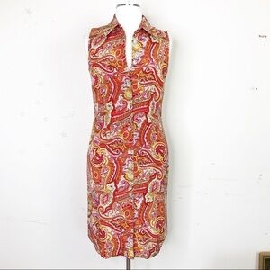 𝅺Moda Seta silk Paisley print shirt dress
